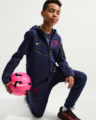 FC Barcelona Tech Fleece Big Kids' (Boys') Nike Soccer Full-Zip